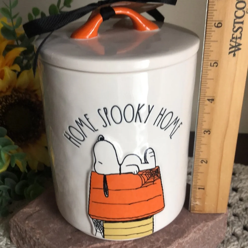 Rae Dunn x Peanuts Halloween HOME SPOOKY HOME Canister